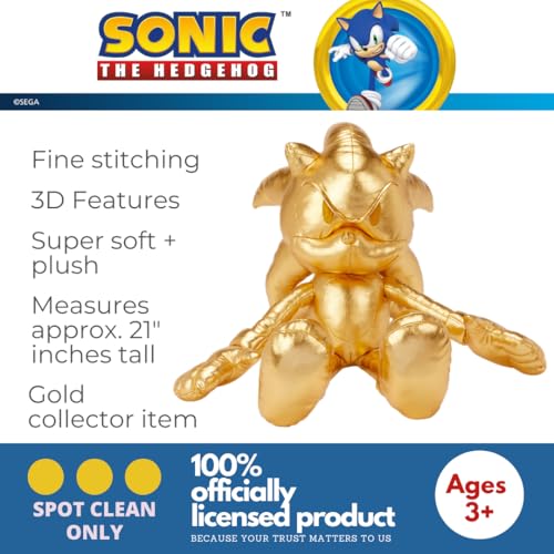 Image of Franco Sonic The Hedgehog Anime 24K Gold Kids Bedding Super Soft Plush Cuddle Pillow Buddy, One Size, (Officially Licensed Product), (Pack of 6)