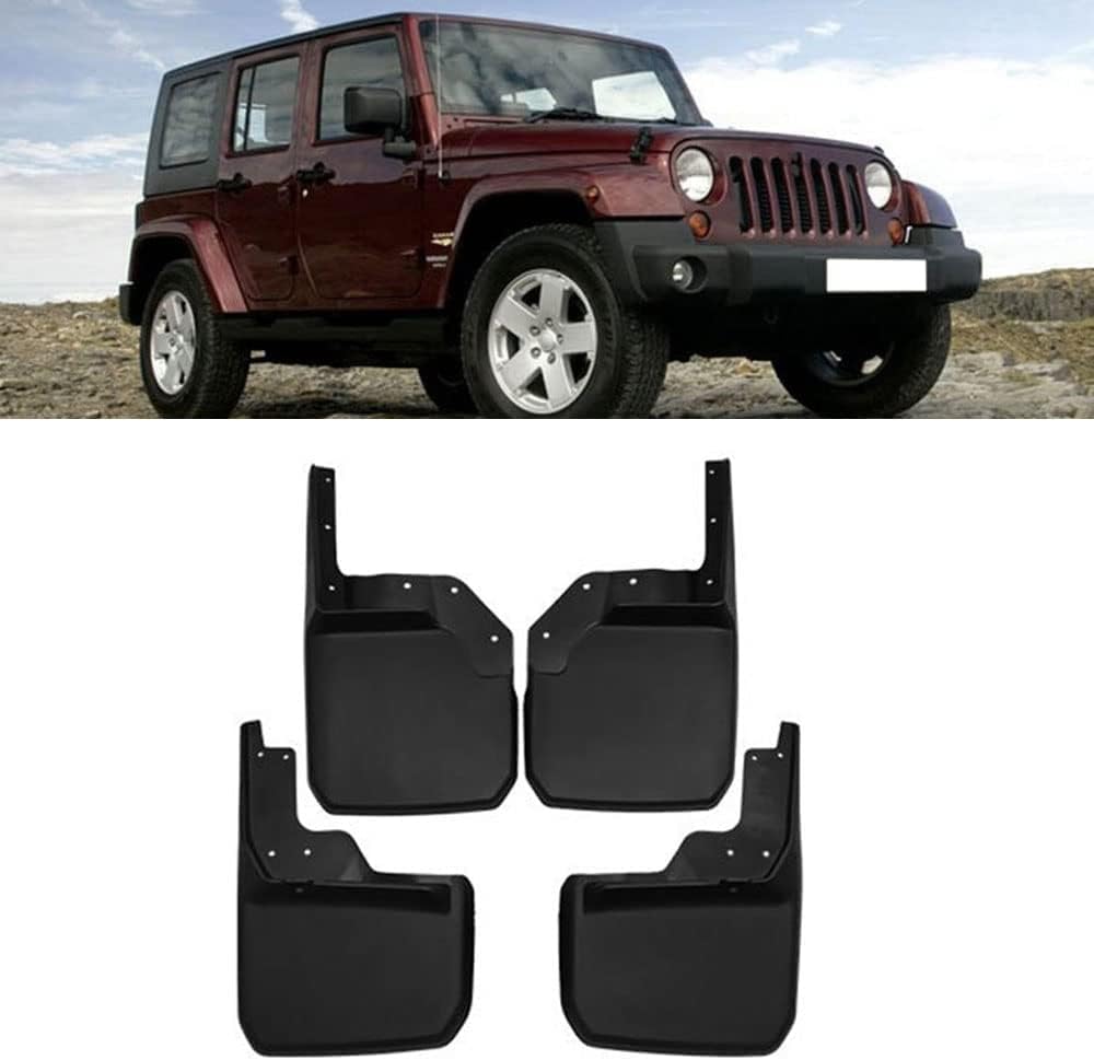 Guardabarros para Jeep Wrangler 2008-2017 con faldillas antisalpicaduras e impermeables de 4 piezas