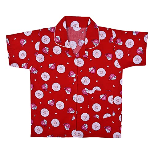 Image of Wish Karo Cotton Printed Top & Bottom Pajama Set Night Dress for Boys & Girls-(ND54)