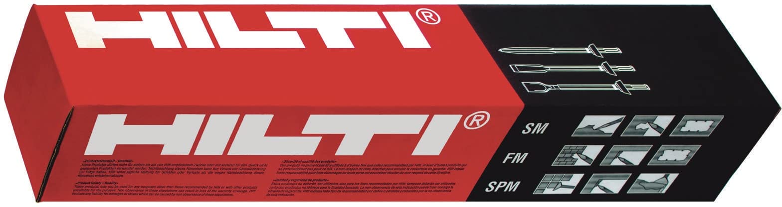 Hilti TE-CX SM/FM 25 Meißel-Set, 4 Stück (2 spitz, 2 flach) SDS Plus selbstschärfende Meißel-Bits zum Abbruch von Beton und Mauerwerk, Abmessung 250 mm lang (282311)
