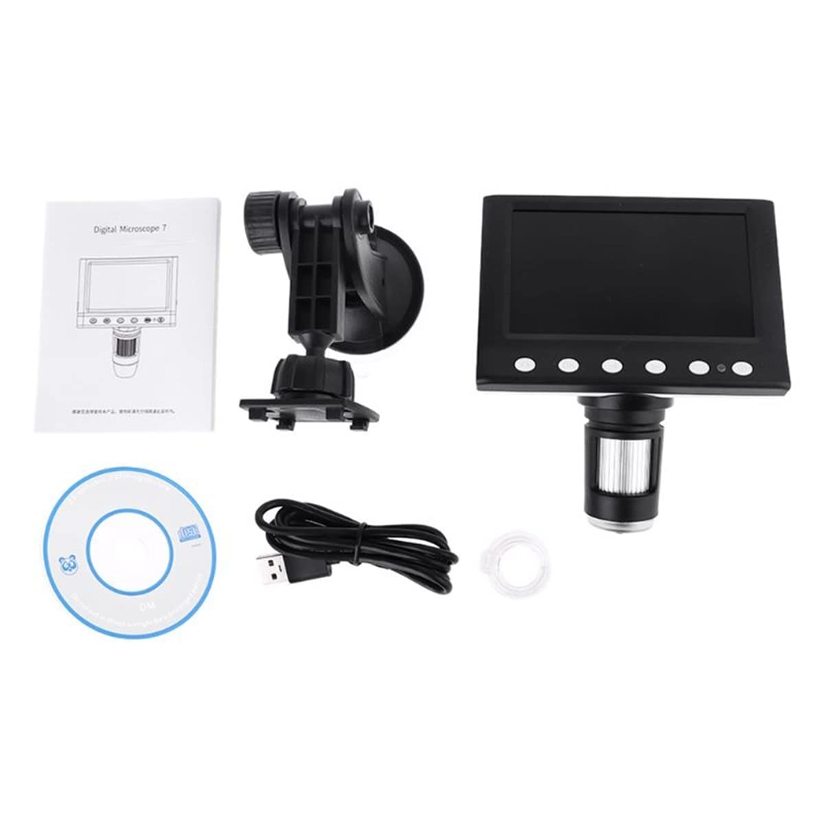 ASerZenith Microscope Accessories Kit Slide Preparation Camera 1000X Digital Microscope Magnifier Video Camera 4.3" Lcd Rechargeable Microscope Microscope Accessories