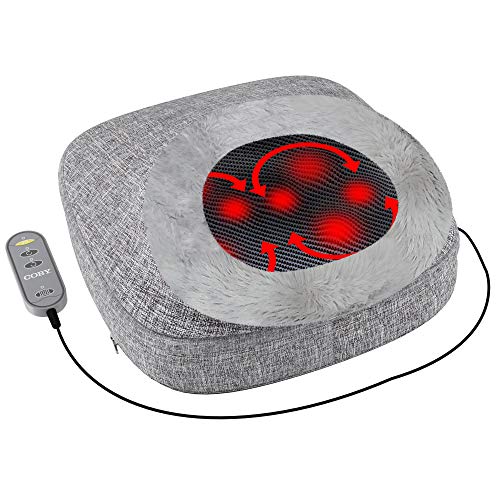 gideon coby quilted shiatsu heated foot and back massager with 8 deep kneading multi level massaging nodes