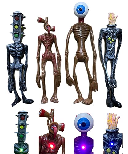 POPRORE 4 PCS Siren Head Action Figure Monster Siren Head Horror Models (Series-E)