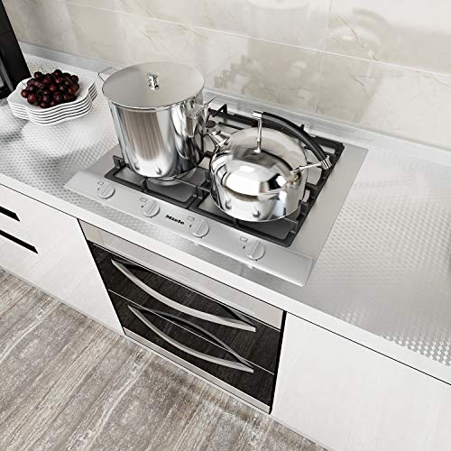 Veelike 15.74¡Á354.33 Inches Stainless Steel Contact Paper Removable Wallpaper Peel And Stick Oil-Proof Rust Resistant Self Adhesive Film For Refrigerators Washing Machines Dishwashers Microwave Oven #TOP1