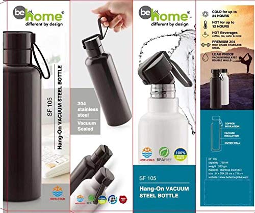 Image of be Home Vaccume Steel 750 ML Water Bottle (SF-105)