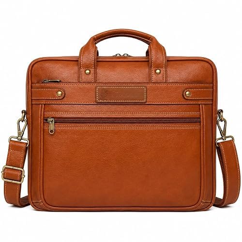 Prime Office Bag for Men | PU Leather Laptop Briefcase | Professional Office Messenger Bag with Multiple Compartments & Adjustable Shoulder Strap-image-7