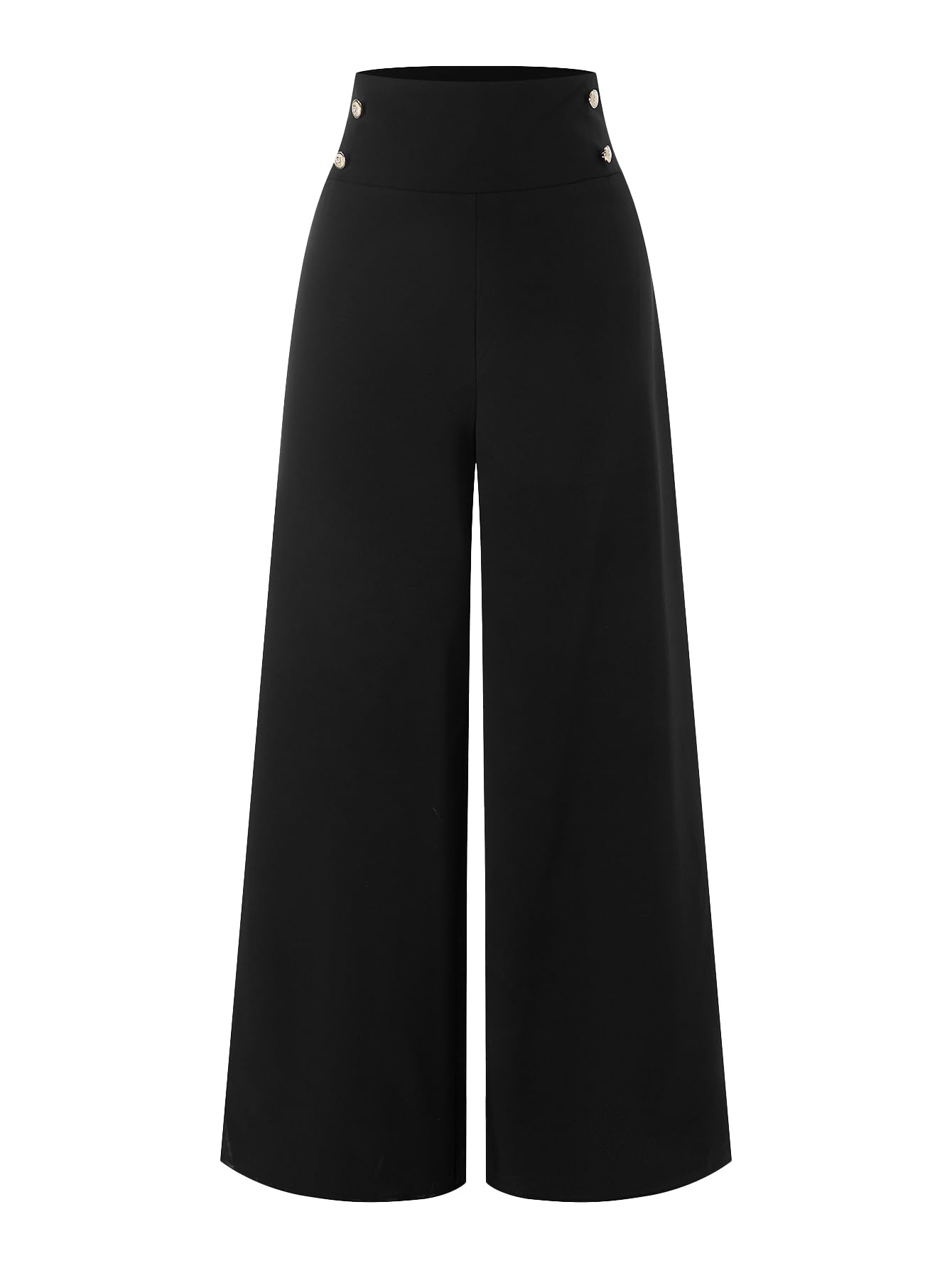Womens Wide Leg Dress Pants Elegant Button Front High Waisted Flowy Trousers Business Casual Outfits