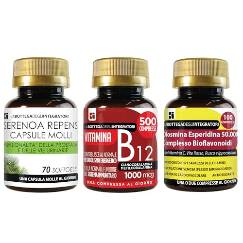 SERENOA REPENS 70 GÉLULES - VITAMINE B12 500 COMPRIMÉS - DIOSMINE HESPÉRIDINE BIOFLAVONOÏDES 100 COMPRIMÉS | PROSTATE ÉNERGIE CIRCULATION MICROCIRCULATION