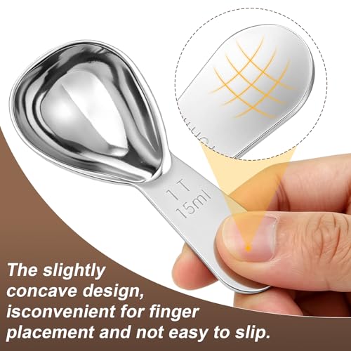 4 pcs Coffee Scoop -15ml (1 Tbsp),Stainless Steel Metal Measuring Spoons,Short Handle Coffee Scoop for Coffee Beans, Ground Coffee, Espresso, Protein Powders, Tea, Sugar, Flour Exact Measuring - Image 5