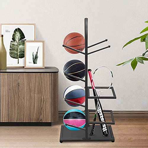 Ballenreks Voetbalhouder Metalen pijp bal opslag rack sport versnelling organisator, de rechtopstaande basketbalhouder… - Image 4