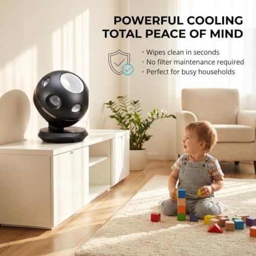Image of EdenPURE 360 Air Fan GEN55 - Bladeless Air Circulator, Whole Room Cooling, Whisper Quiet 13dB, 33 Ft Airflow, Compact Oscillating Table Fan with Remote, 4 Speeds, Energy Efficient