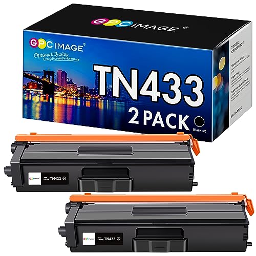GPC Image Compatible Toner Cartridge Replacement for Brother TN433 TN 433 to use with HL-L8360CDW MFC-L8900CDW HL-L8360CDWT HL-L8260CDW MFCL8610CDW MFCL9570CDW Color Laser All-in-One Printer (2 Black)