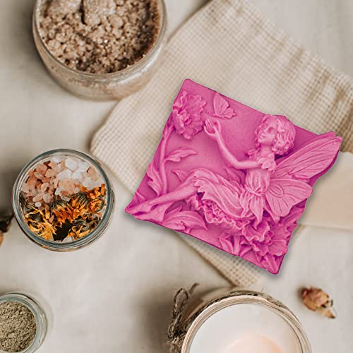 Wehous 2Pcs Silicone Soap Molds, 3D Fairy Flower Silicone Molds For Fondant Chocolate Candy, Cute Angle Molds For Handmade Soap Wax Clay Art Crafts Decor Gift Soap Making Supplies #TOP5