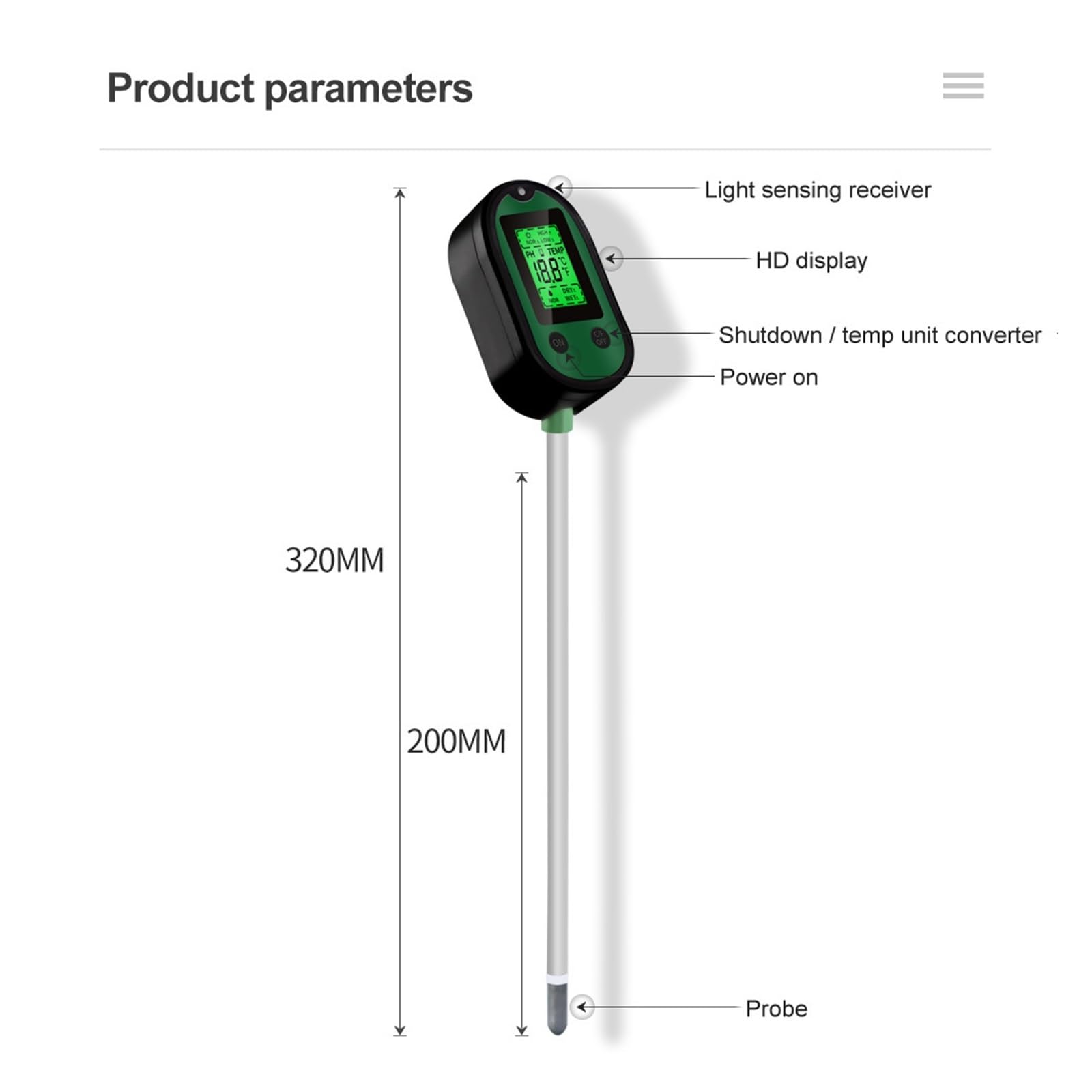 Humidimètre 4/5 en 1 Sol PH mètre lumière du Soleil hygromètre LCD numérique Jardin Plante Fleurs capteur de température capteur Outil de Test d'humidité de l'environnement(5 in 1)