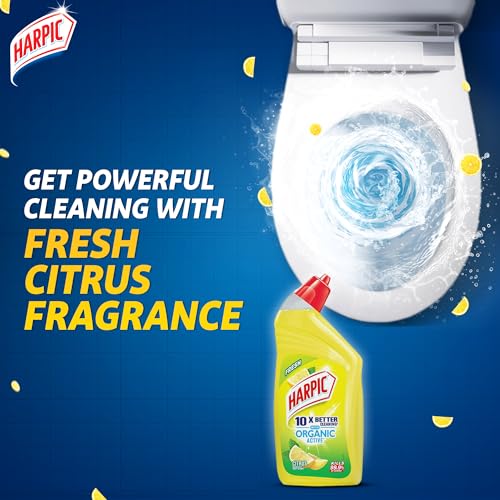 Image of Harpic Organic Active Disinfectant Toilet Cleaner Liquid, Citrus - 500 ml | India's # 1 Toilet Cleaner