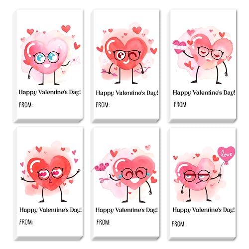 Beshoul Valentine's Day Gift Tags, 60pcs Sweet Treat Valentine Gifts Tags Stickers, Happy Valentine's Day Present Writable Name Labels Decorations for Festival Holiday - A03