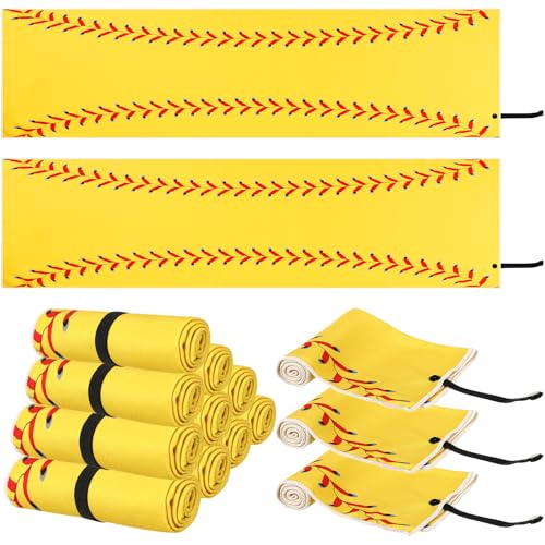 HunnmingRe 12 Pcs Mini Softball Cooling Towel with Snap Loop, 30" x 9"