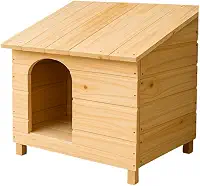 Casinha para Cachorro de Madeira Pinus Modelo Edícula Resistente com Telhado Inclinado Fácil Montagem(Casa N1)
