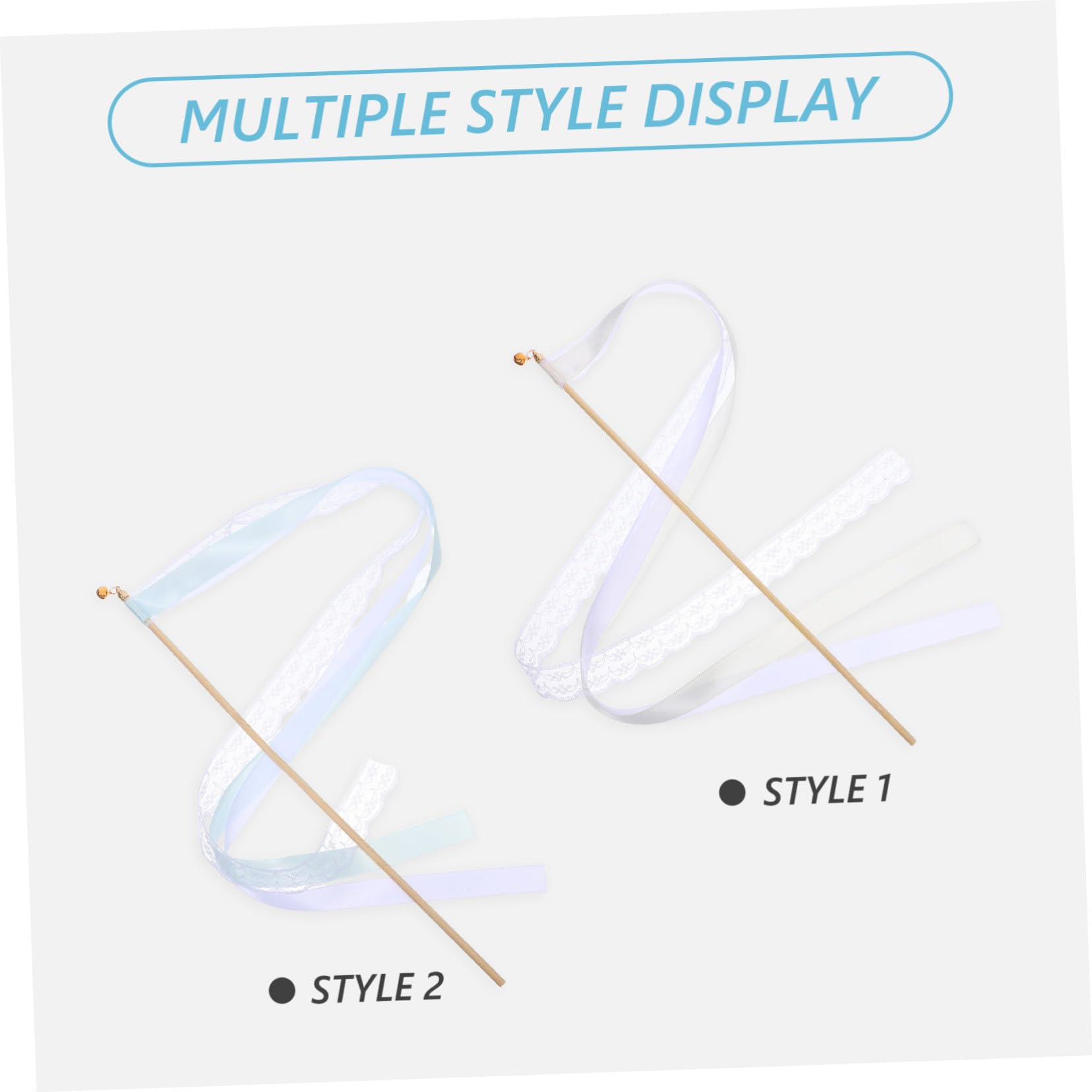 Varitas de Cinta para Fiesta con Cascabeles, 20 Piezas | Poliéster y Madera, para Bodas y Celebraciones Temáticas, Estilo Hada con Acabado de Colores