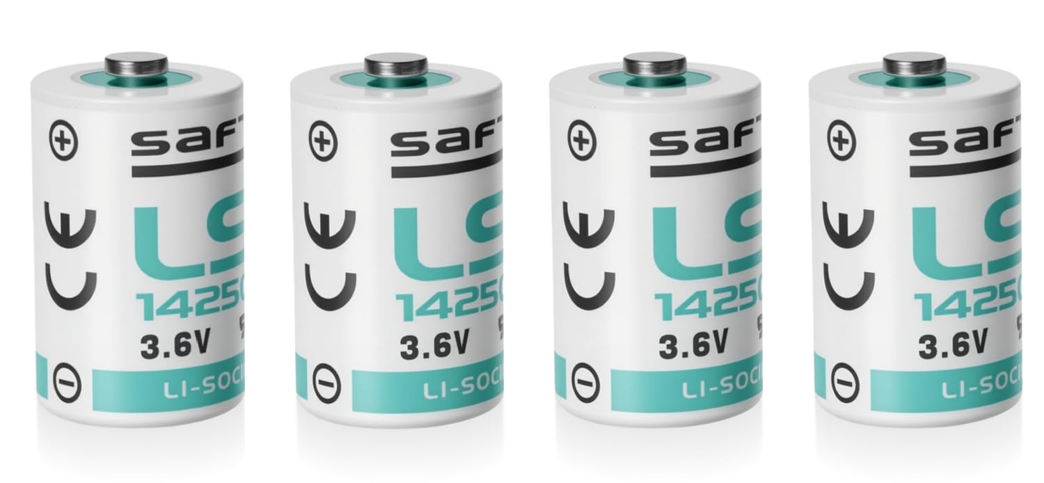 4 Pack LS14250 3.6V 1/2 AA Size Lithium Batteries Use for Dog Collar Watch R9 Leash Security System Device PLC Facility Oil Gauge