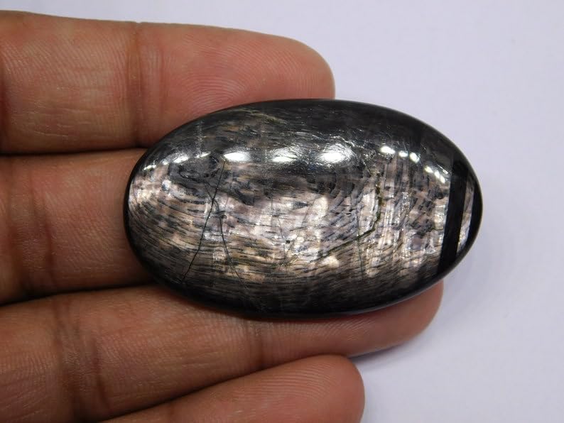 Hypersthène naturel cabochon ovale 46x28mm pour création de bijoux DIY - 4