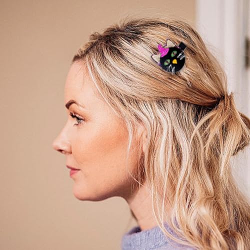 3 Inch Glitter Sugar Skull Spider Pumpkin Hair Clips for Costume Party - image 3
