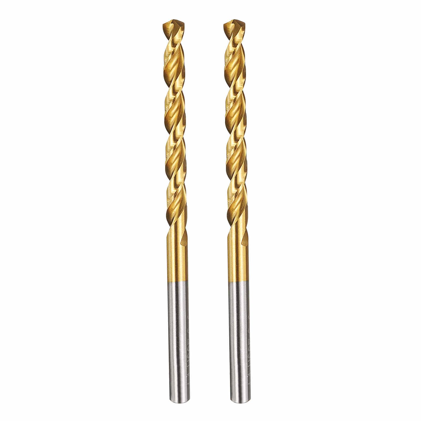 Kozelo 2pcs Drill Bit - [4mm Diameter] M42 8% Cobalt HSS Cutting Tool for Machining Hard Metal Stainless Steel Woodworking Handicraft Use, 135° Cutting Angle TiN