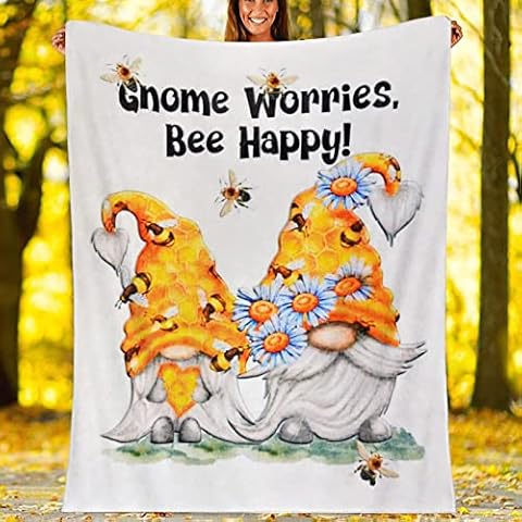 Ivarunner Birthday Gnome Blanket - Gnome Gifts for Women, Fall Soft Fuzzy Friend Gnome Throw Blanket 60''x50'', Christmas Thanksgiving Gnome Gifts for Adults,Mom, Family, Friends Cover