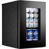 JUMMICO Mini Fridge 18L Black, Thermoelectric Cooler Drink Chiller with Quiet Compressor, Perfect for Office, Bedroom, Home Bar and Living Room