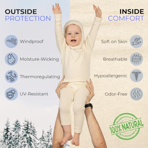 Bonnet en laine mérinos menique écru pour enfant : douceur et confort premium - 3