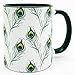 Half a Donkey The Peacock Feathers Mug avec intérieur vert et anse
