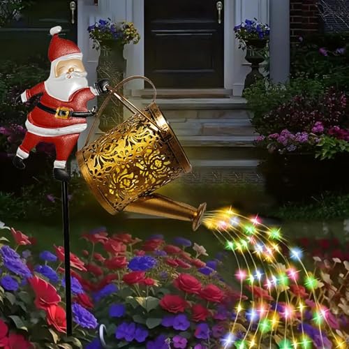 Solar Laterne Außenbewässerung Weihnachtsschmuck mit Ständer Weihnachtsmann – Wasserdichte LED Solarlampen für Garten, Weihnachtsschmuck, Weg, Hof und Terrasse deko garten. (Weihnachtsmann)