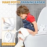 Orzbow Foldable Toddler Toilet Seat, Portable Toilet Training Seats with Urine Barrier, Universal Family Toilet Seat with Suction Cup, Adjustable Length, Easy to Install, Adult-Like Design, White - Image 6