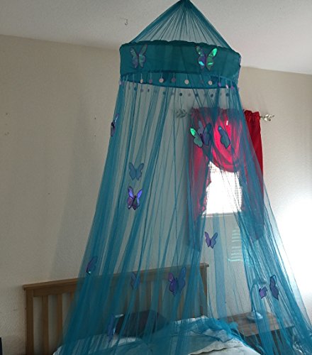 FineHome Butterfly Bed Canopy Mosquito Net Bed, Room Decoration, Party Events (Teal Blue)