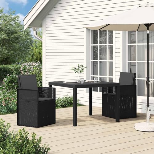 Chaises de jardin en PP anthracite avec dossier rabattable pour table de repas extérieure - 3