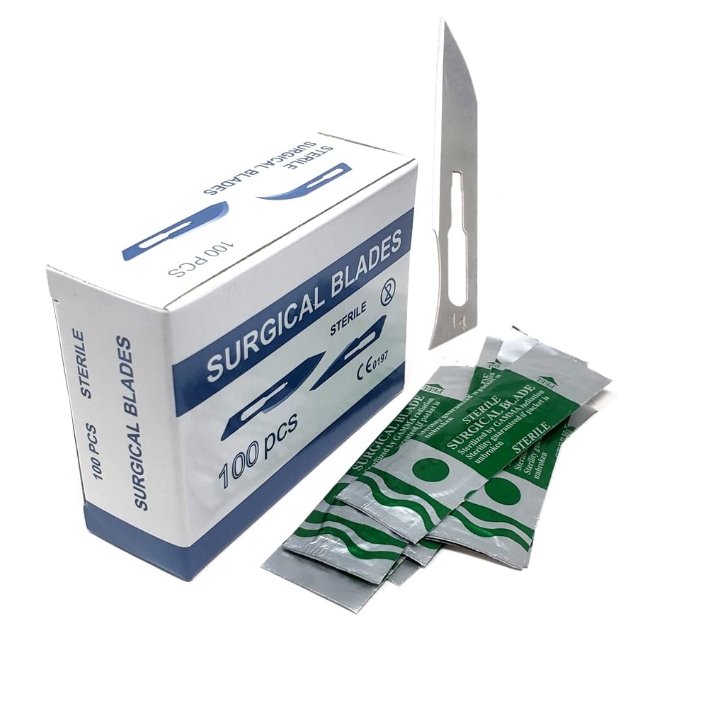 Scalpel Blades - 100 Sterile Carbon Steel -14