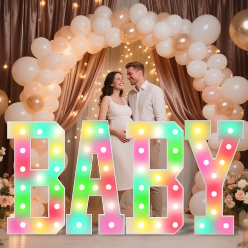 Image of Ledido 4FT Marquee Light Up Numbers 55, 34 Colors Changing Marquee Numbers 4 Feet Tall with Remote, Big 55th Birthday Number, Large Lighted Number for Anniversary Graduation Birthday Party Decoration