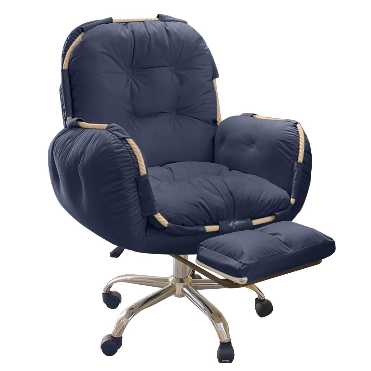 Sedia da ufficio con schienale alto, ergonomica, da gaming con altezze regolabili, cuscini imbottiti, funzione altalena, ideale per sale riunioni (blu B)