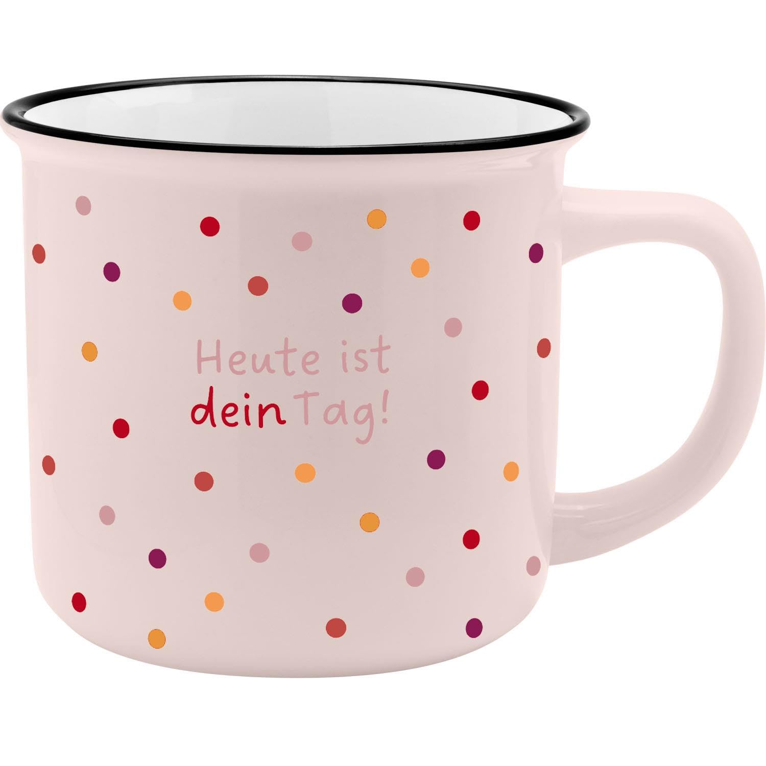 Gruss & Co Multicoloured Xl Mug With German Text Dein Tag | Favourite Mug Made Of Porcelain, Mug With Saying, 55 Cl, With Gift Wrap, Gift For Friends, Colleagues | 74182