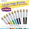 U.S. Art Supply 10-Piece Fat Hog Bristle Brush Set - Large Chubby Paint Brushes, Classroom Paint Brushes for Crafts, Tempera & Acrylic Painting, Ideal for Beginners & Students #1