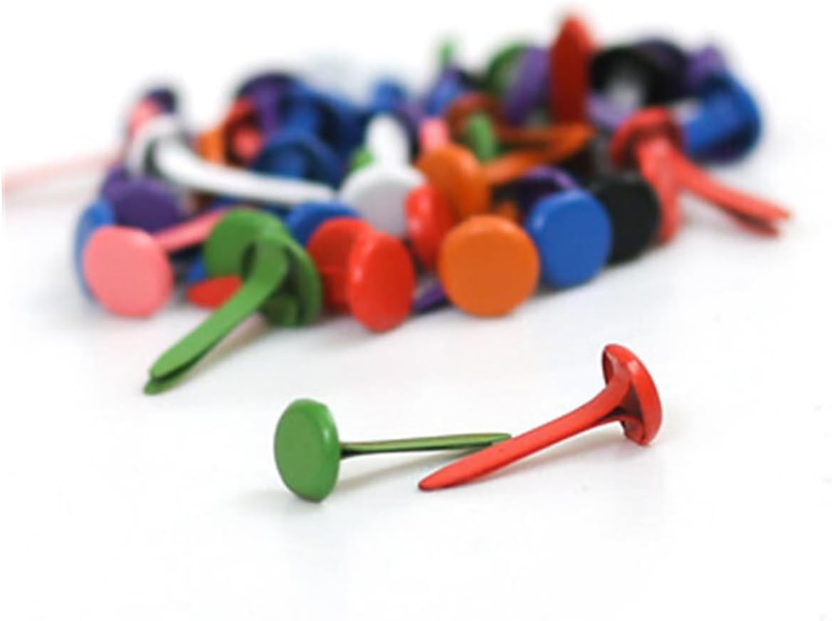 CORHAD 150 Pcs Pastel Mini Round Brads for Scrapbooking Craft Embellishments DIY Projects