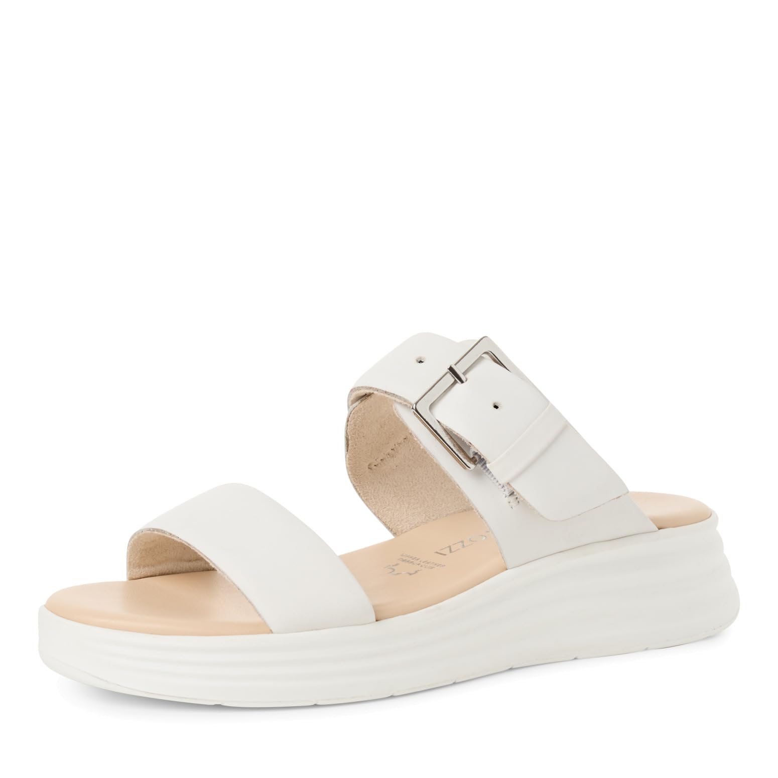 MARCO TOZZI Damen Pantoletten aus Leder mit Schließe