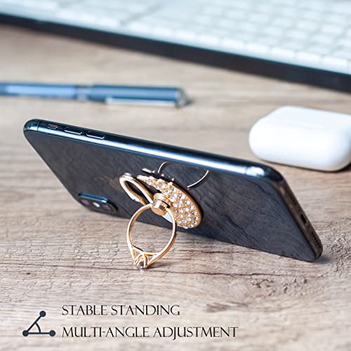 [2 Packs] Swan Glitter Bling Bling Phone Ring Holder, Sparkle Phone Ring Grip Artificial Diamond Stand,Rhinestone Cell Finger Ring For Phones,Pad #TOP2