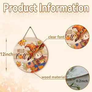 Hello Fall Autumn Scarecrow Door Sign for Porch Pumpkins Maple Leaf Wood Hangers Farmhouse Door Sign for Front Door Decor Seasonal Home Decorations Autumn Wall Hanger Sign Hello Fall Autumn Scarecrow Door Sign for Porch Pumpkins Maple Leaf Wood Hangers Farmhouse Door Sign for Front Door Decor Seasonal Home Decorations Autumn Wall Hanger Sign