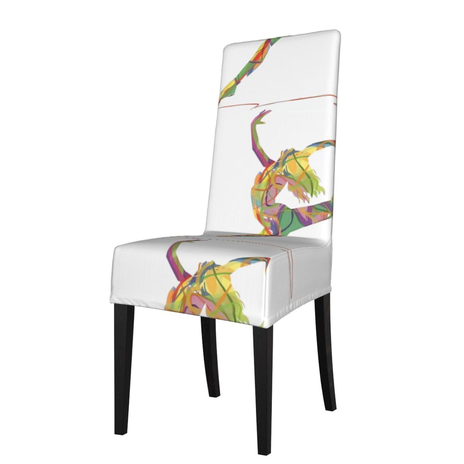 YYHWHJDE a Dancer Prints Dining Chair Throw Covers – Stretchy & Wrinkle-Resistant Protector for Most Kitchen Chairs – Quick Refresh for Old Furniture