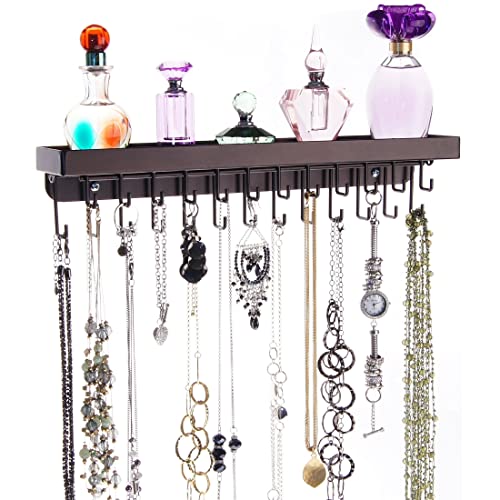 Angelynn's Heavy Duty Wall Mounted Long Necklace Hooks Holder Display