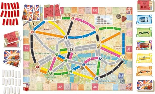 Image of Asmodee Ticket to Ride London Board Game - Train Route-Building Strategy Game, Fun Family Game for Kids & Adults, Ages 8+, 2-4 Players, 10-15 Minute Playtime