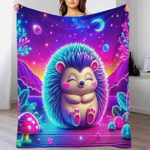 Couverture hérisson 3D en microfibre douce lit et canapé 100x130cm - 6