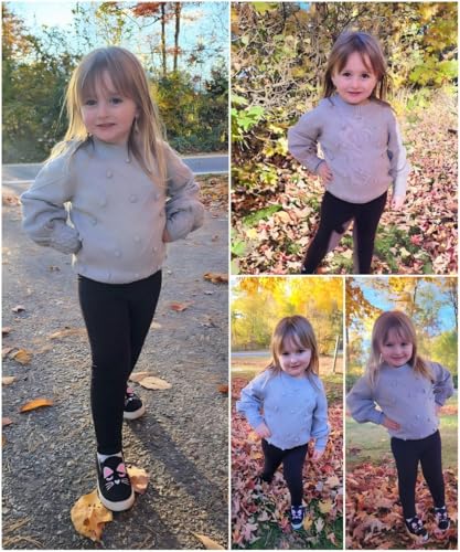Image of Arshiner Kid Girls Crew Neck Lantern Sleeve Sweater Cute Jumper Top Pullover Outwear 5-13 Years
