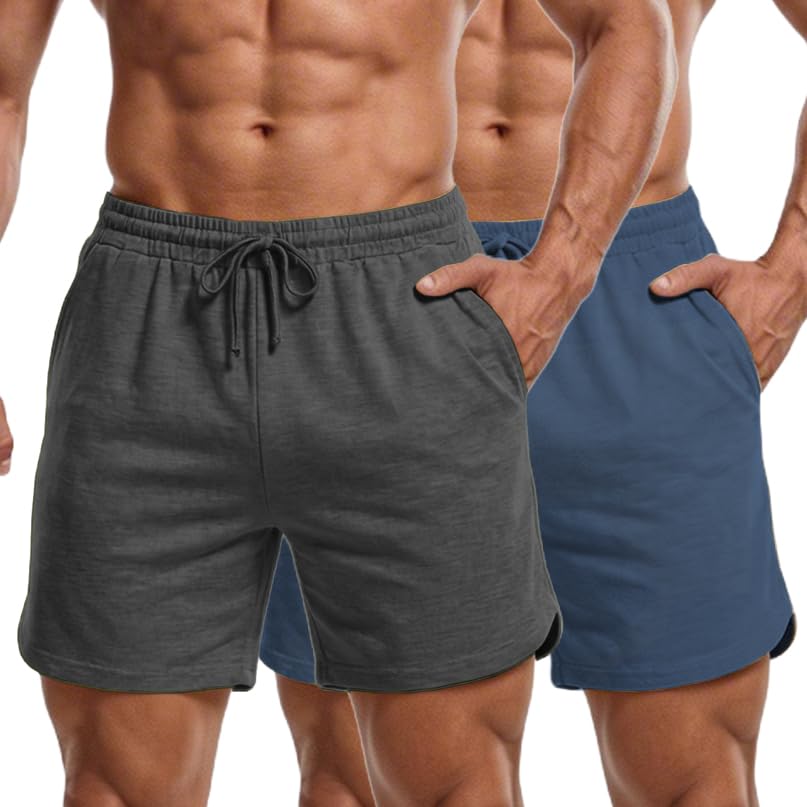Short d'entraînement homme lot de 2 COOFANDY coupe musculaire avec poches